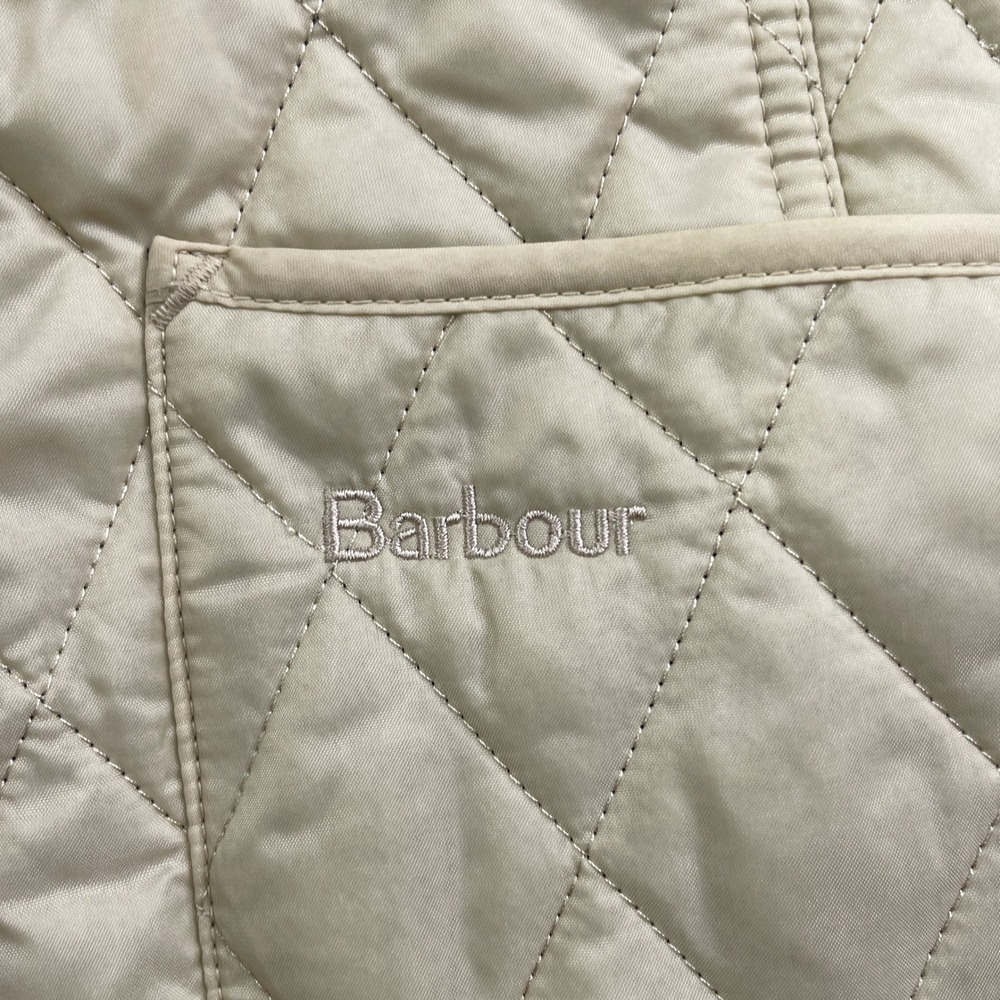 Barbour Vest Womens 16 Tan Quilted Full Zip Snap Front Wray Gilet Equestrian - Picture 5 of 14